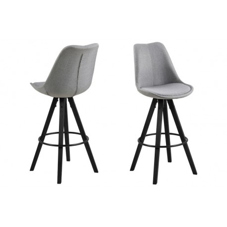 Dima barstol - Lysegrå m. sorte ben