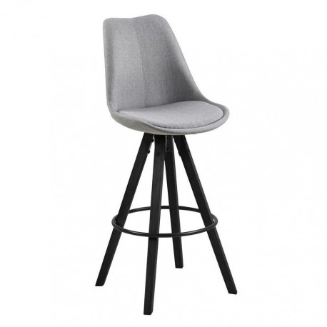 Dima barstol - Lysegrå m. sorte ben