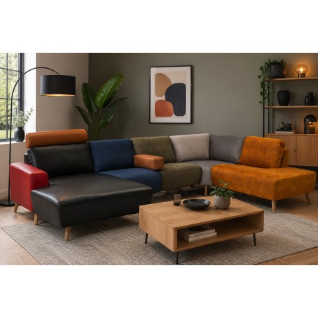 Hjort Knudsen Copenhagen flerfarvet sofa U-sofa - Venstrevendt