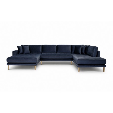 Andersen | Hjørnesofa med Venstrevendt Chaiselong | Mørkeblå velour