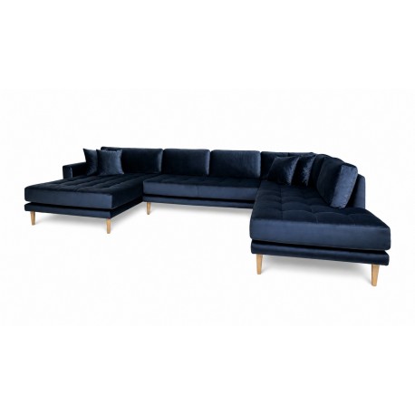 Andersen | Hjørnesofa med Venstrevendt Chaiselong | Mørkeblå velour