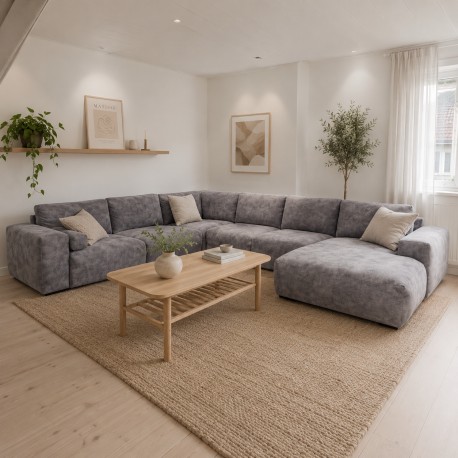 Hjort Knudsen Aarhus hjørnesofa med chaiselong højrevendt OUTLET