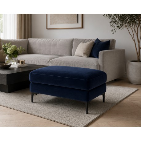 Esbjerg Puf - Skammel - Blå velour