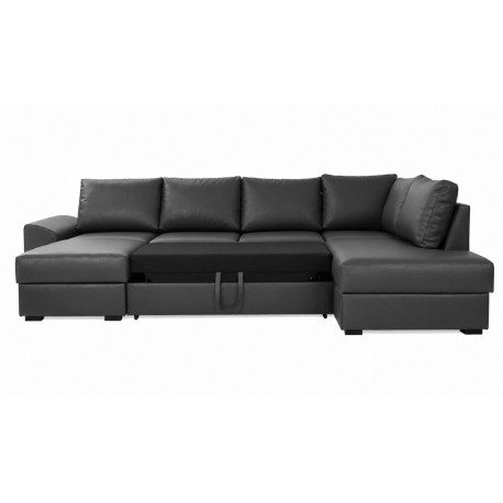 Canapé Deluxe U-Sovesofa Venstrevendt PU læder
