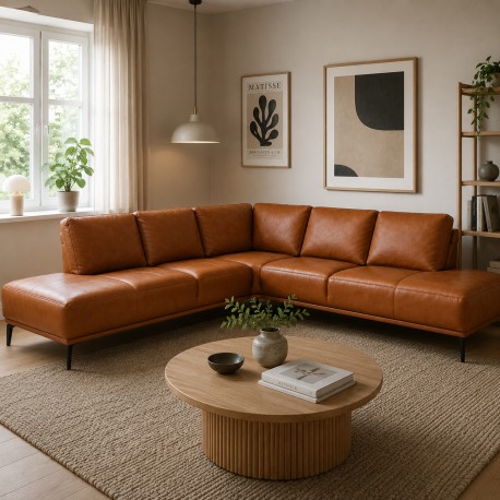 Hjort knudsen NIO Hjørnesofa COGNAC venstrevendt