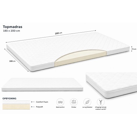 Comfort Foam Topmadras 180 x 200 cm