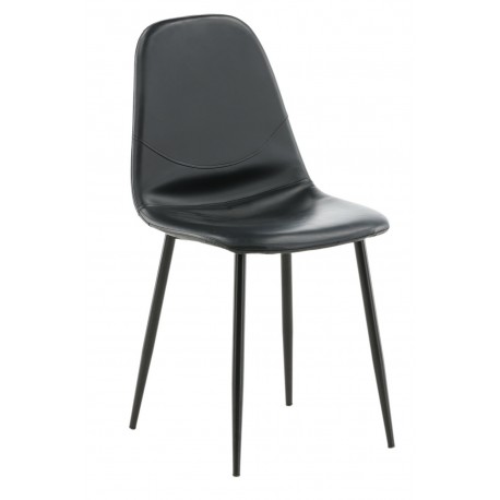 2 x Polar Spisebordsstol - Sort Pu læder