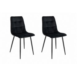 2 x Middelfart Spisebordsstol - Stol i sort velour med sorte ben