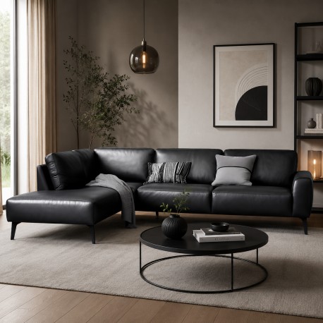 Hjort Knudsen Copenhagen læder Hjørnesofa venstrevendt