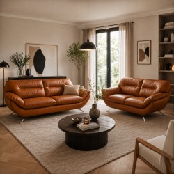 Hjort Knudsen Taastrup 3 + 2 pers lædersofa