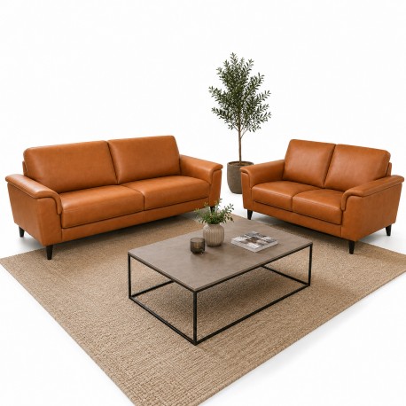 Ballerup 3+2 pers lædersofa
