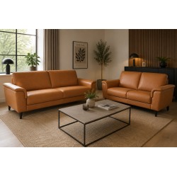 Ballerup 3+2 pers lædersofa