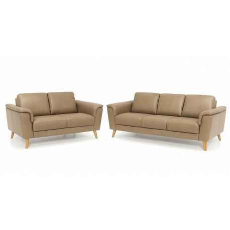Ballerup 3+2 pers lædersofa