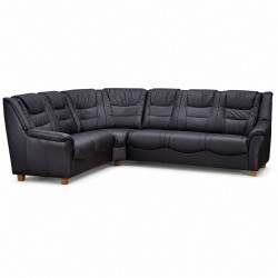 Strib Læder Hjørnesofa