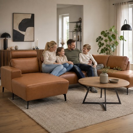 Hjort Knudsen NIO U-sofa ANTRACITE KENTUCKY læder venstrevendt