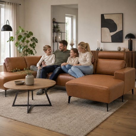 Hjort Knudsen NIO U-sofa ANTRACITE KENTUCKY læder venstrevendt
