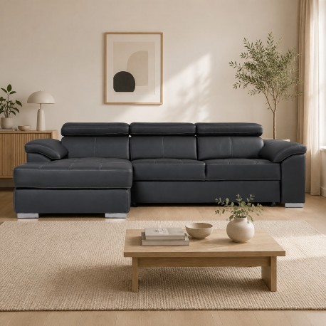 Stitch Sovesofa Venstrevendt Med Indbygget Sengeudtræk