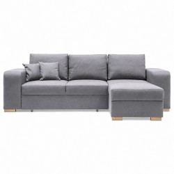 Mark vendbar sovesofa m. puffer - Lysegrå Inari 91