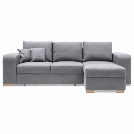 Mark vendbar sovesofa m. puffer - Lysegrå Inari 91