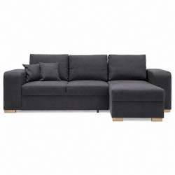 Mark vendbar sovesofa m. puffer - Koksgrå Inari 95