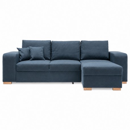 Mark vendbar sovesofa m. puffer - Blå Inari 80
