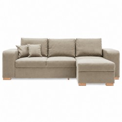 Mark vendbar sovesofa m. puffer - Beige Inari 22