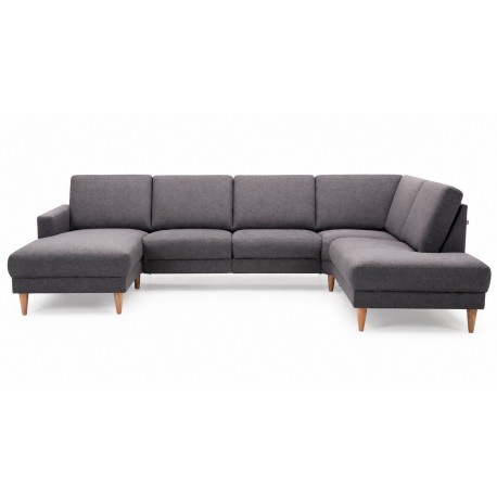 Hjort knudsen NIO U-sofa semianilin læder venstrevendt