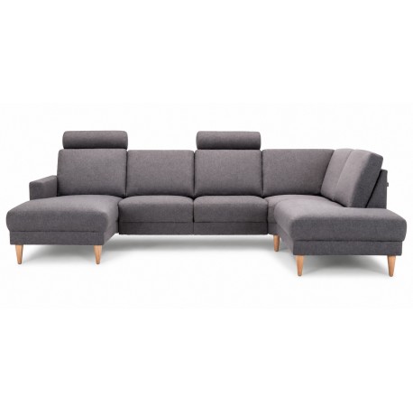 Hjort knudsen NIO U-sofa semianilin læder venstrevendt