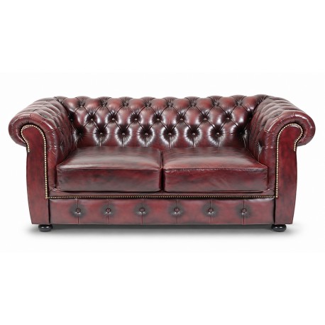 Liverpool Chesterfield 2+3 pers. sofa - Oxblod læder
