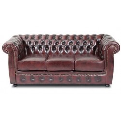 Liverpool Chesterfield 3 pers. sofa - Oxblod læder