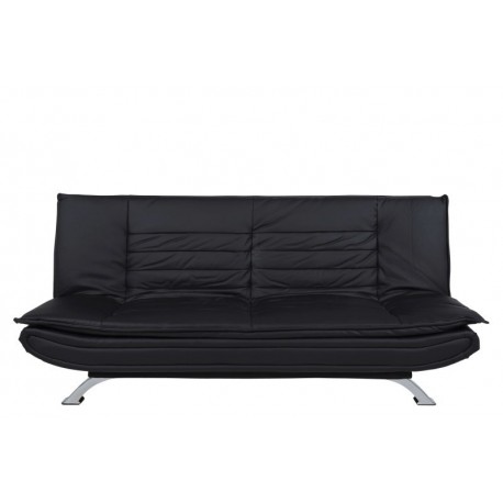 Faith sovesofa læderlook sort PU200 ben metal krom L196cm