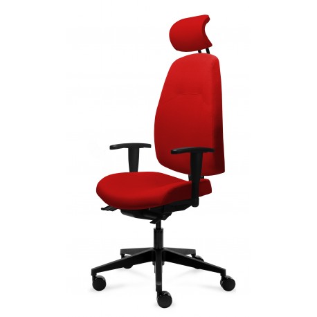 Cari høj kontorstol med nakkestøtte rød