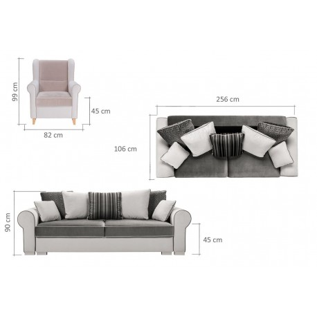 Maria 3 pers. sovesofa beige