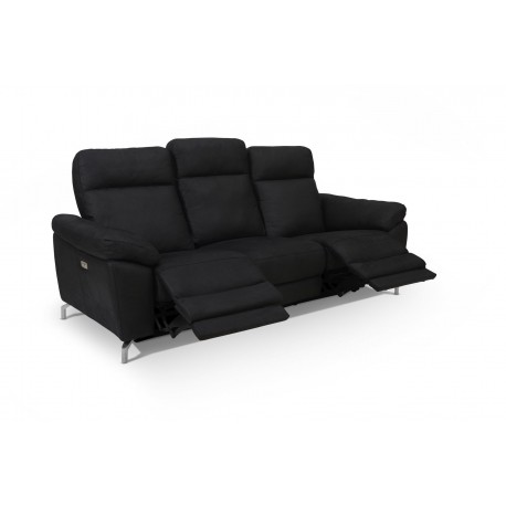 Selesta Recliner 3 pers. lædersofa sort