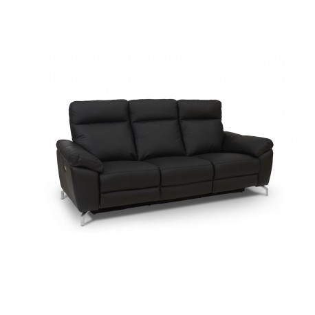 Selesta Recliner 3 pers. lædersofa sort