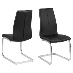 Asama sort slædestol med stel krom