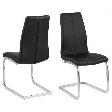 Asama sort slædestol med stel krom