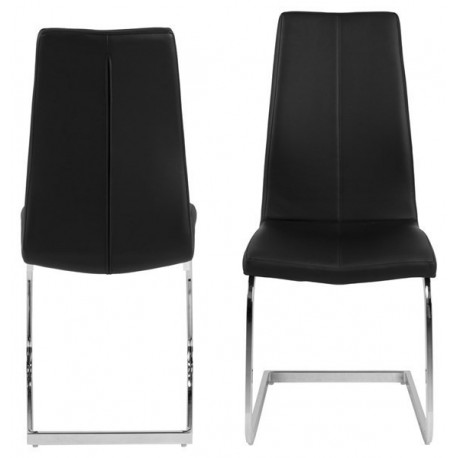 Asama sort slædestol med stel krom