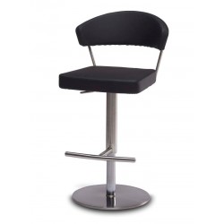 Eva Barstol sort med Krom stel