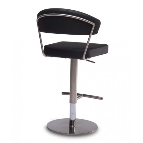 Eva Barstol sort med Krom stel