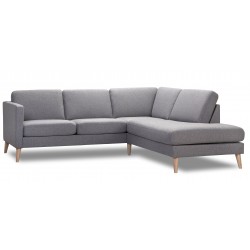 Ask hjørnesofa med højre open-end Lysegrå 226x219cm