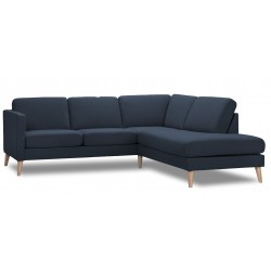 Ask hjørnesofa med højre open-end Navy Blå 226x219cm