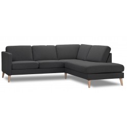 Ask hjørnesofa med højre open-end antracit 226x219cm