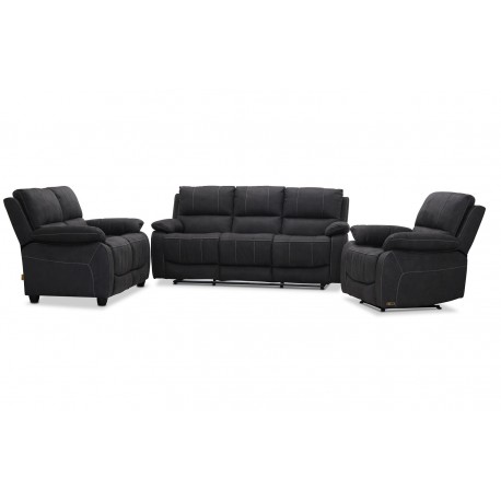 Boston recliner 2 pers. sofa - gråt stof