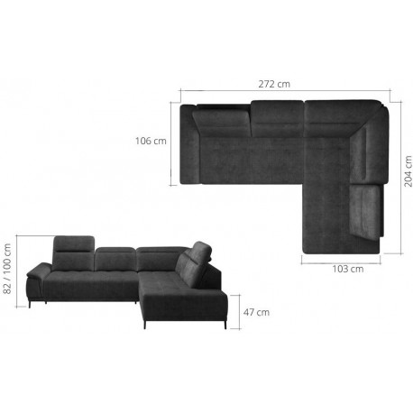 CALVARO hjørnesofa højrevendt