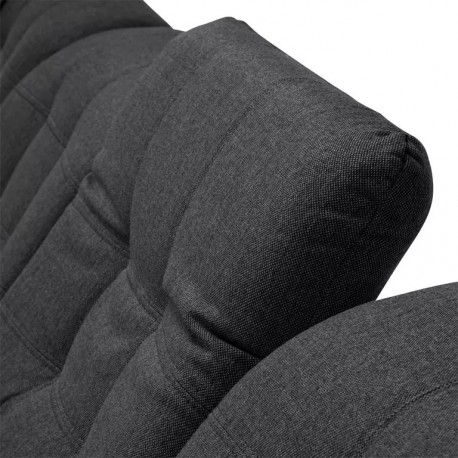Siena XL U sofa Højrevendt sort stof Denver 21 sort / Hvid PU læder