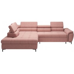 Denvo hjørnesofa Rosa stof venstrevendt