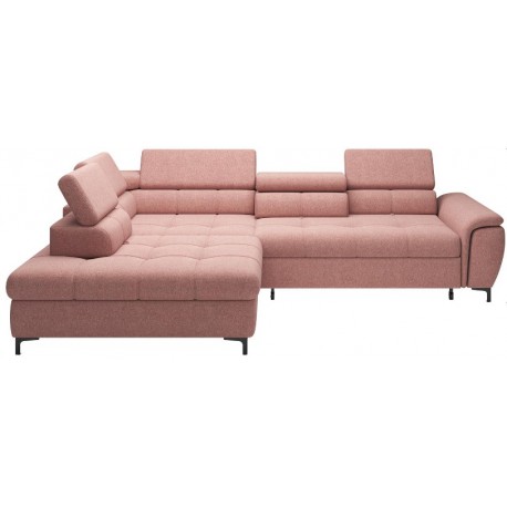 Denvo hjørnesofa rosa stof venstrevendt