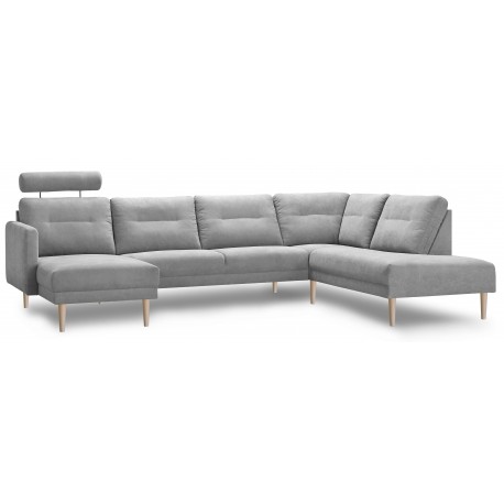 HOME hjørnesofa med chaiselong og open end lysegrå venstrevendt