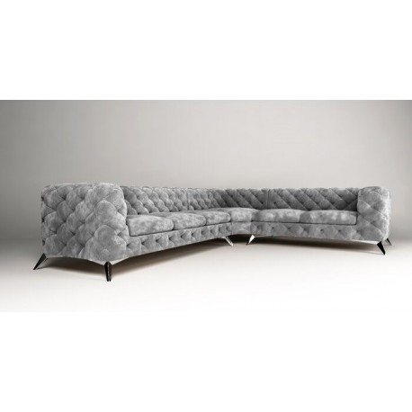 Chelsea hjørnesofa grå velour